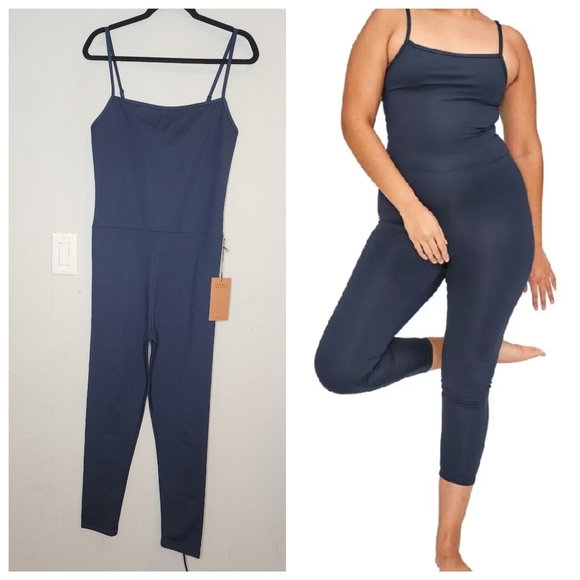 girlfriend collective Pants - NWT Girlfriend Collective Navy Blue Unitard.  Size XXL.